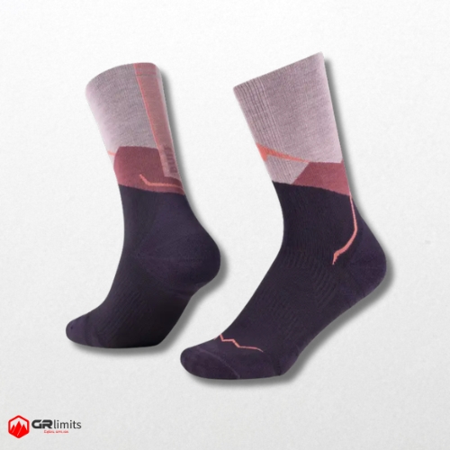 Calcetines lana merino caña alta pink