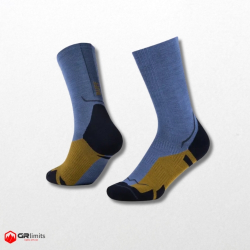 Calcetines lana merino caña alta blue